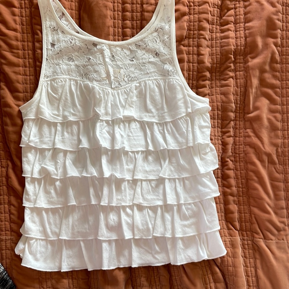 Hollister Ruffle and Lace Tank M